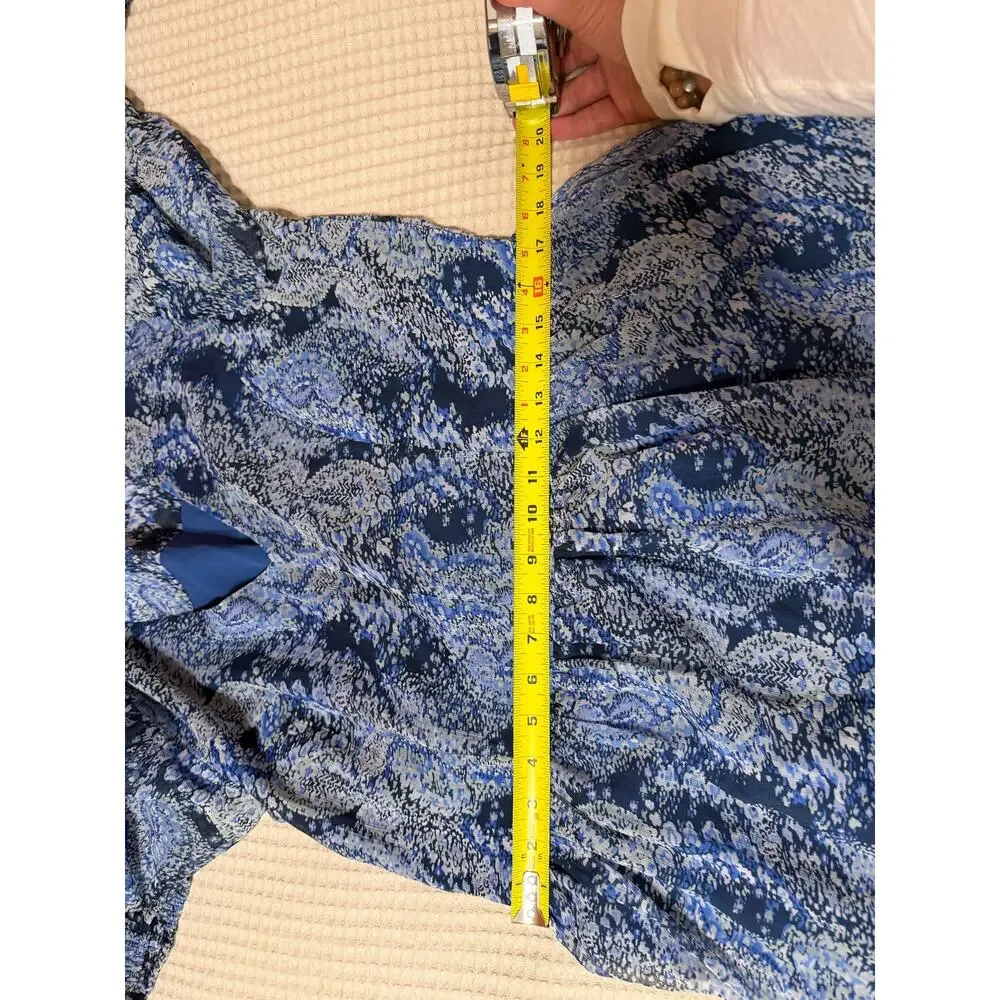 Joie Cottage Core Floral Paisley Tiered Midi Long Sleeve Summer Dress Medium - Picture 9 of 12